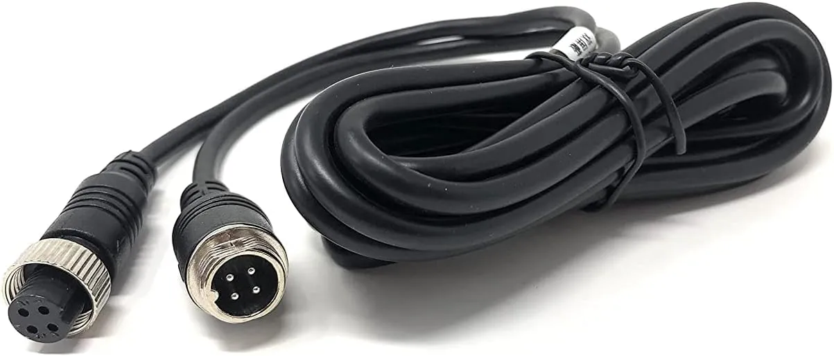 10FT/3M 4-Pin Aviation Video Extension Cable for CCTV Rearview Cameras and Vehicle Backup Monitors - Waterproof and Shockproof