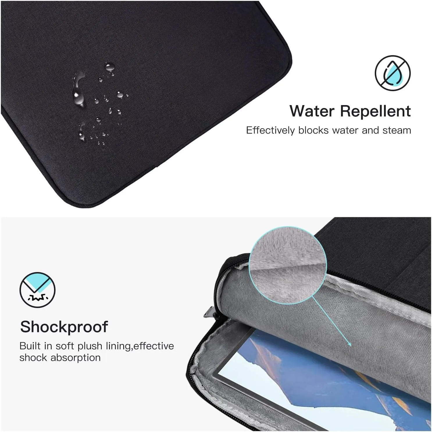 15.6 Inch Portable Monitor Case Sleeve,Protective Carrying Bag for MNN KYY VILVA InnoView ZSCMALLS QQH FANGOR HONGO cocopar,16.1" Portable Computer Laptop External Display Bag(Black)