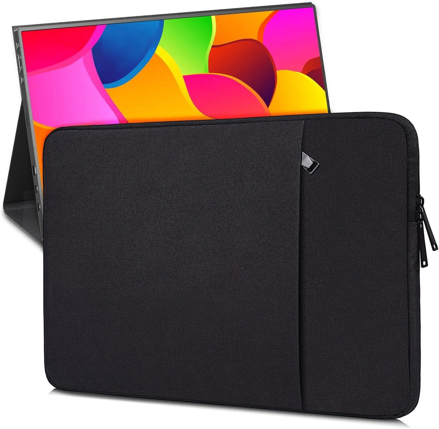 15.6 Inch Portable Monitor Case Sleeve,Protective Carrying Bag for MNN KYY VILVA InnoView ZSCMALLS QQH FANGOR HONGO cocopar,16.1" Portable Computer Laptop External Display Bag(Black)