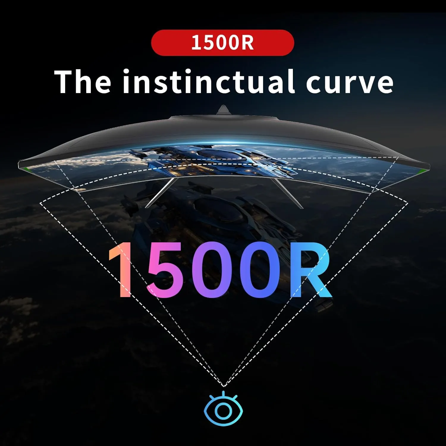 24 inch 1500R Curved Gaming Monitor 165Hz 1ms FHD 1080p VA Tilt Adaptive Sync HDR 110% sRGB DP/HDMI,VESA for Gaming Home Office Business PS5 PC Monitors