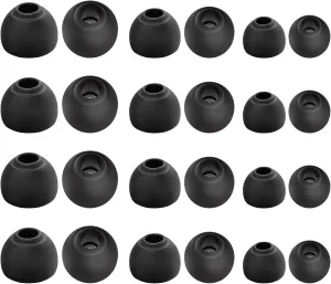24 PCS/12 Pairs Earbud Tips, Replacement Ear Bud Rubber Tips, Silicone IEM Tips for kz zs10 pro, zs10 pro x, zsn pro x, zsn pro, Castor, edx pro, zar, zst, dqs, zas, ccz Melody (Black, S/M/L)