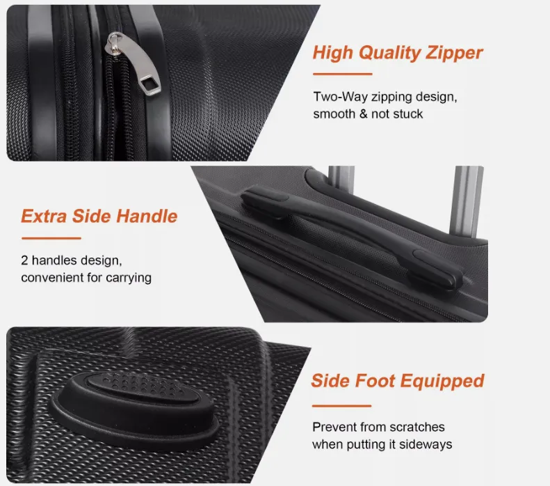 3-Piece Expandable Luggage Set with Wheels, 21", 26", 30" Suitcases