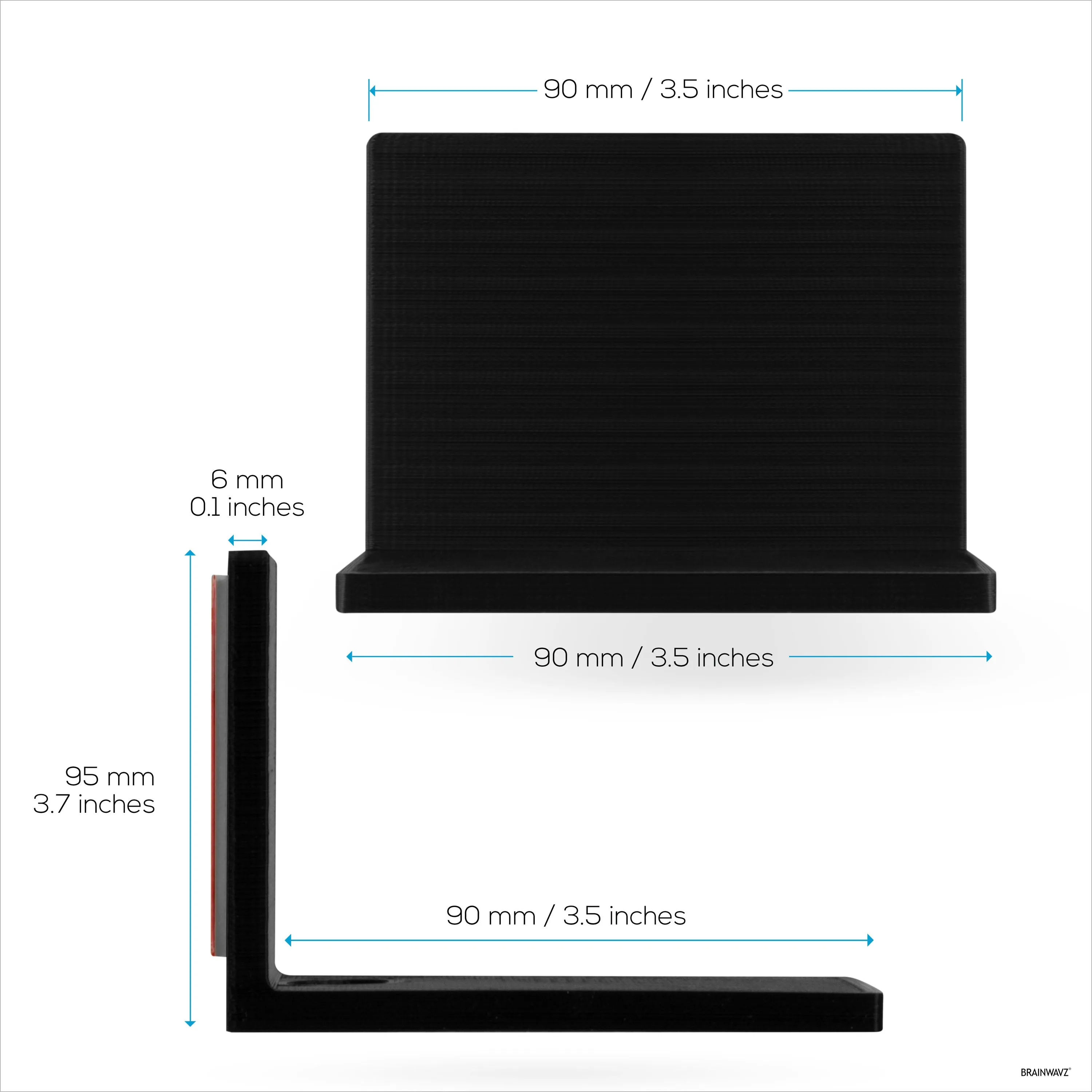 3.5 Small Floating Shelf Speaker & Camera Stand, Self Adhesive, No Screws Wall Mount For Cameras Baby Monitors Webcams