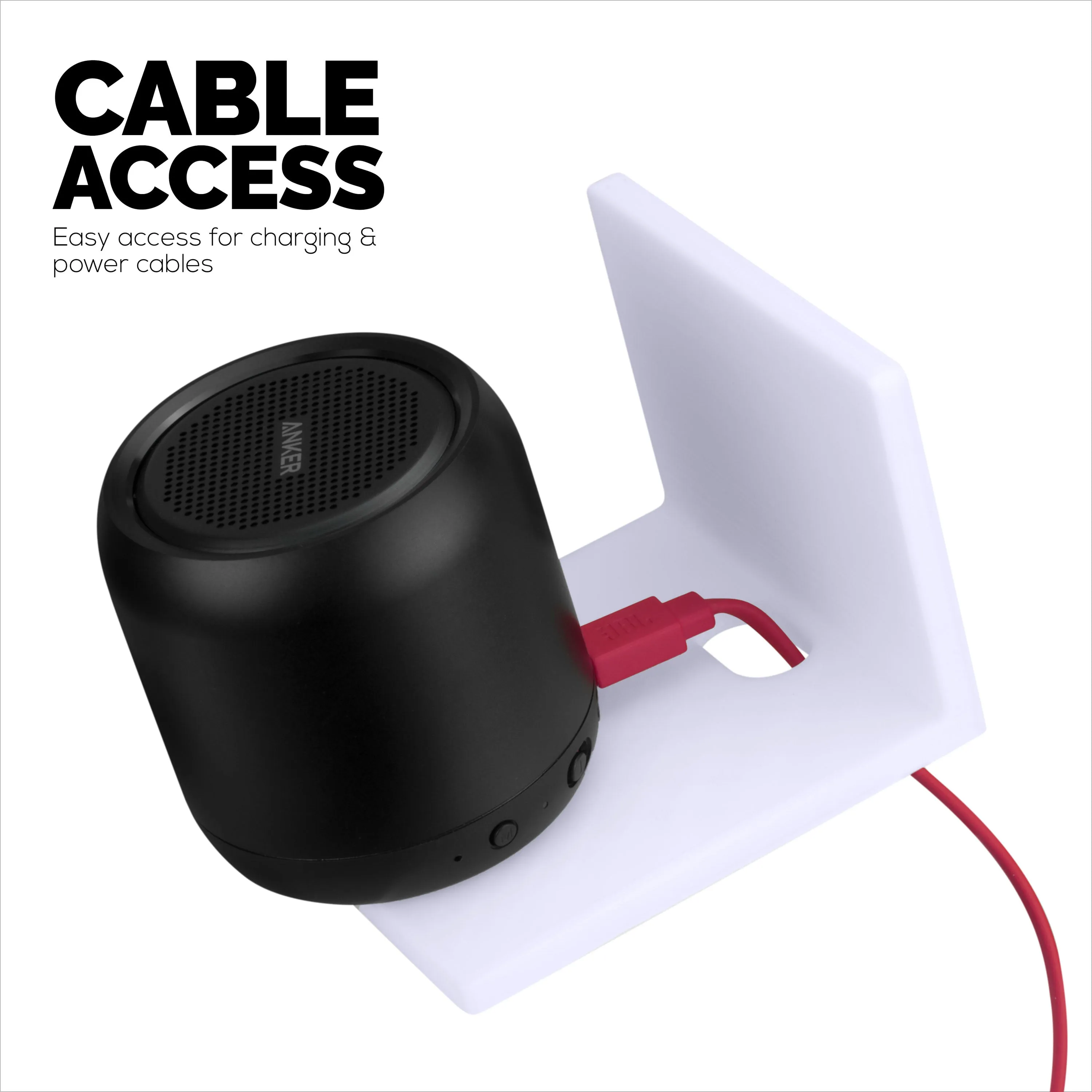 3.5 Small Floating Shelf Speaker & Camera Stand, Self Adhesive, No Screws Wall Mount For Cameras Baby Monitors Webcams
