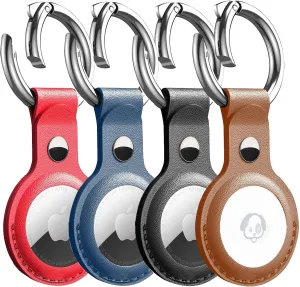 [4 Pack] AirTag Holder with Keychain AirTag Case with Anti-Lost Keychain, Protective Air Tag, Item Finders, Key Ring, for Keys, Dog, Pet, Luggage, Kids Bag - Multi-Color