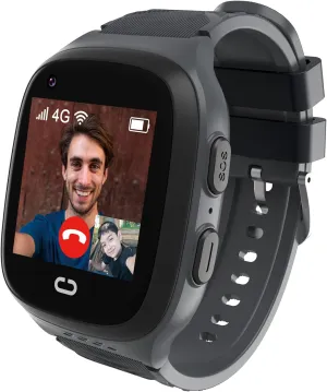 4G Kids Smart Watch Boys with GPS Tracker & Video Calling Kids Cell Phone Watch Age 5-12, Waterproof One-Key SOS Call Voice Chat Camera Alarm Clock Touch Screen GPS Watch for Kids(Black)
