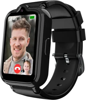 4G Kids Smart Watch with GPS Tracker & Kids Cell Phone Watch, Kids Smart Watch Boys with Video Call Voice Chat Alarm Clock SOS Camera, Kids Watches for Boys Ages 8-10