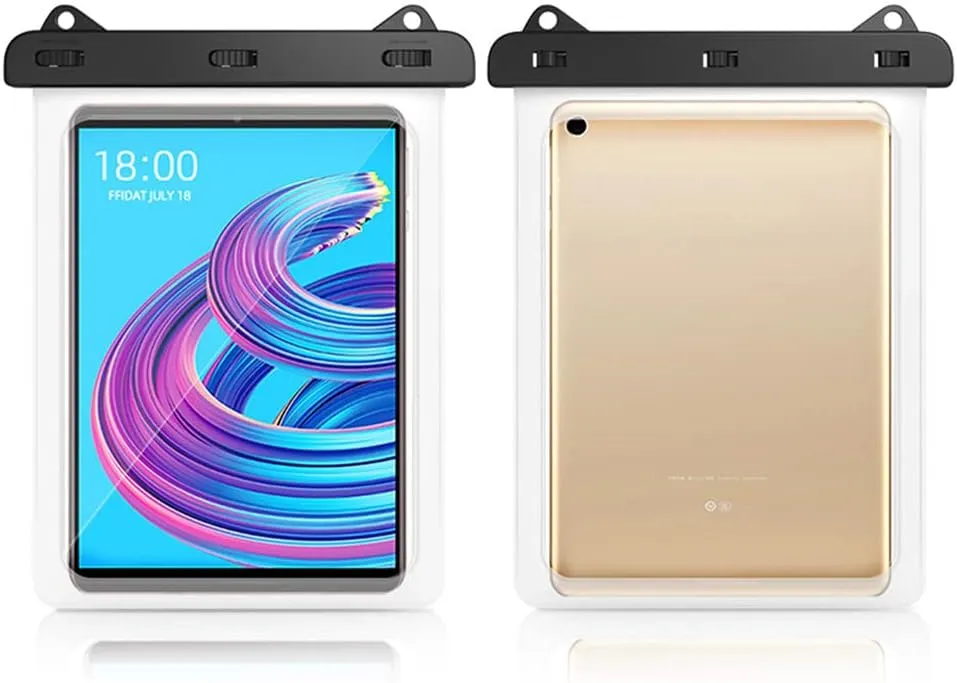 9.7-11 Inch Waterproof Tablet Case Bag Pouch Cover for Samsung Galaxy Tab S9 Fe, S9 S8 S7 S6, S6 Lite 10.4 S7 11 A8 10.5 A7 10.4, iPad 10th 9th 8th Generation, iPad Air Pro, Fire HD 10 (White)