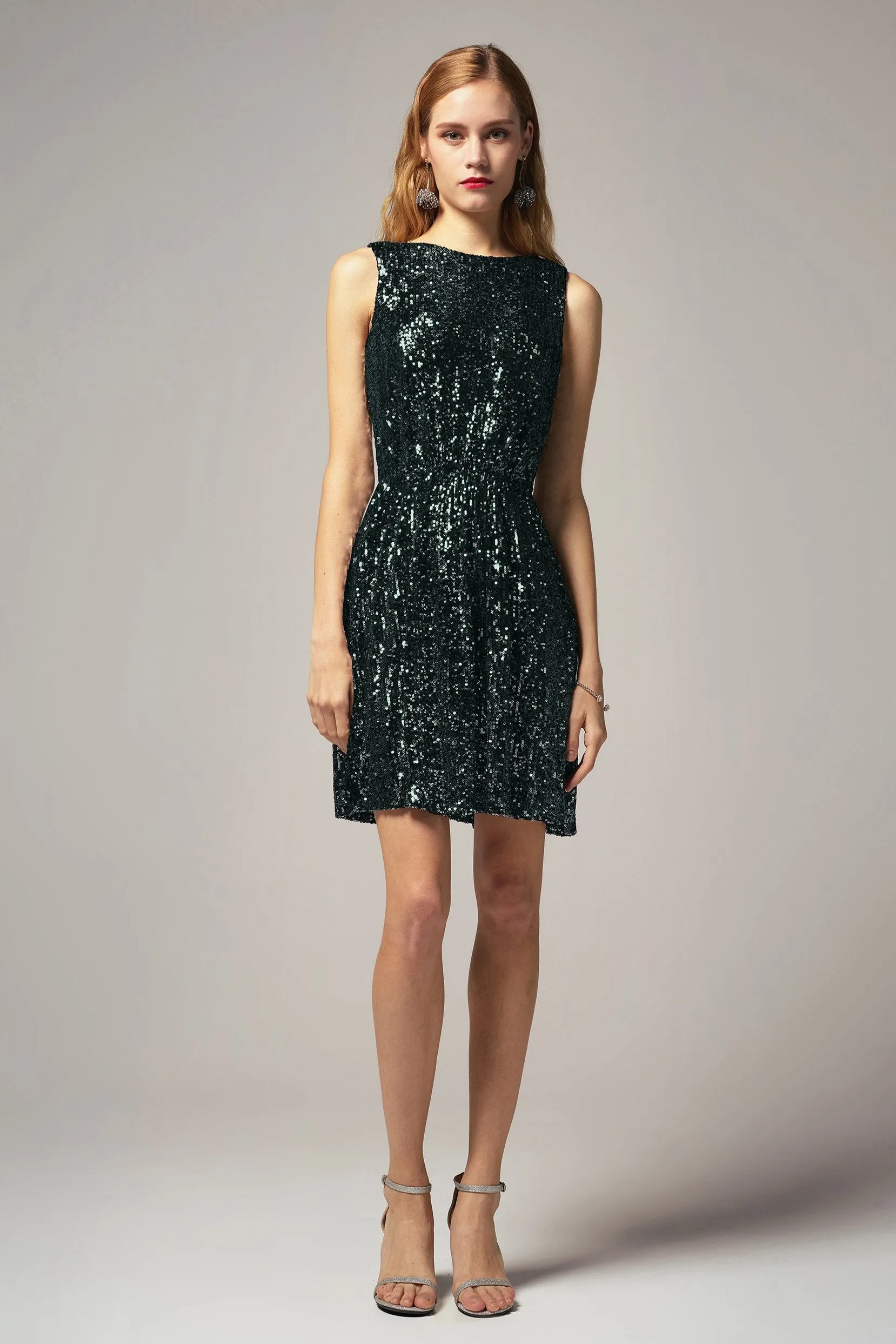 A-Line Short-Mini Sequined Dress CB0403