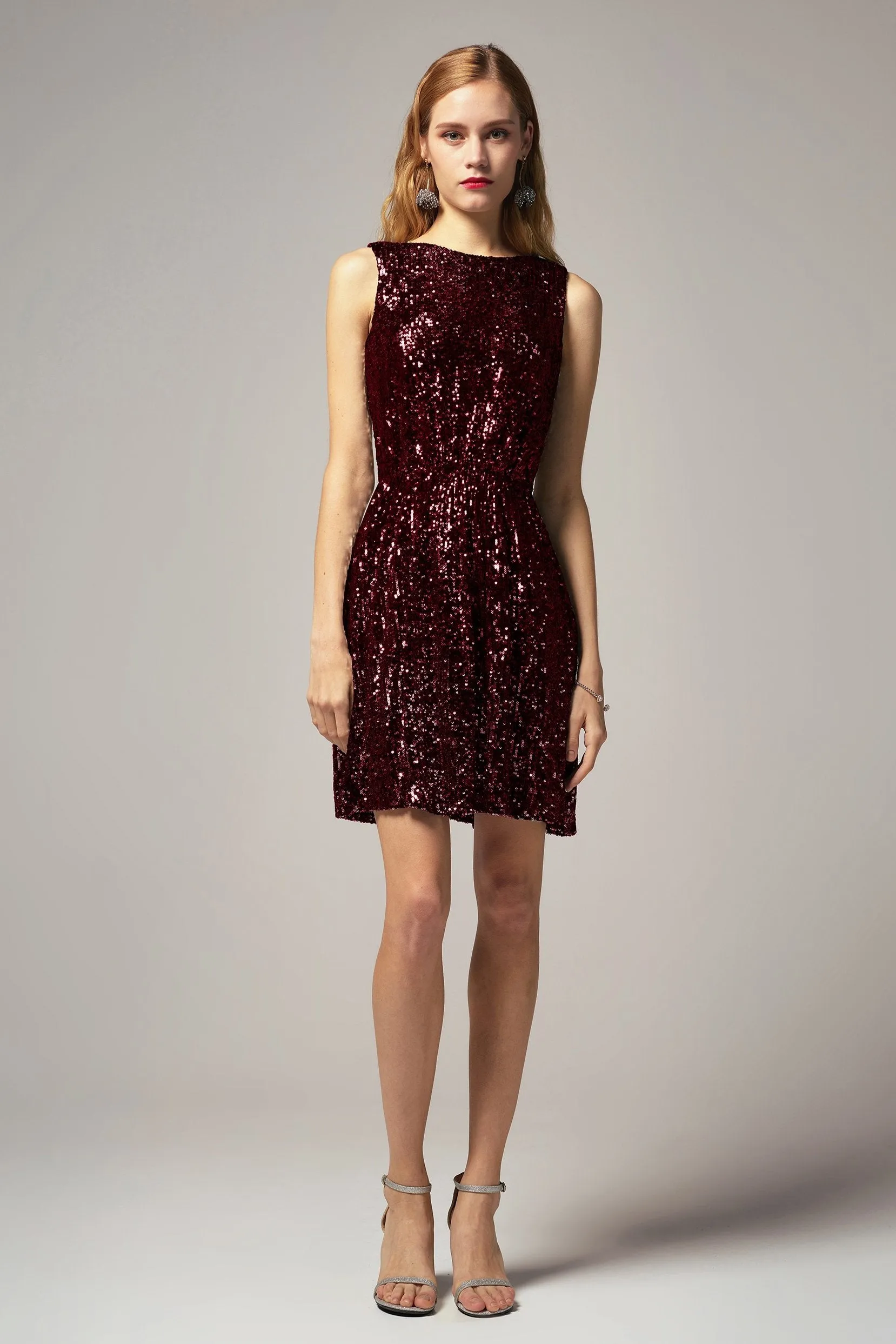 A-Line Short-Mini Sequined Dress CB0403