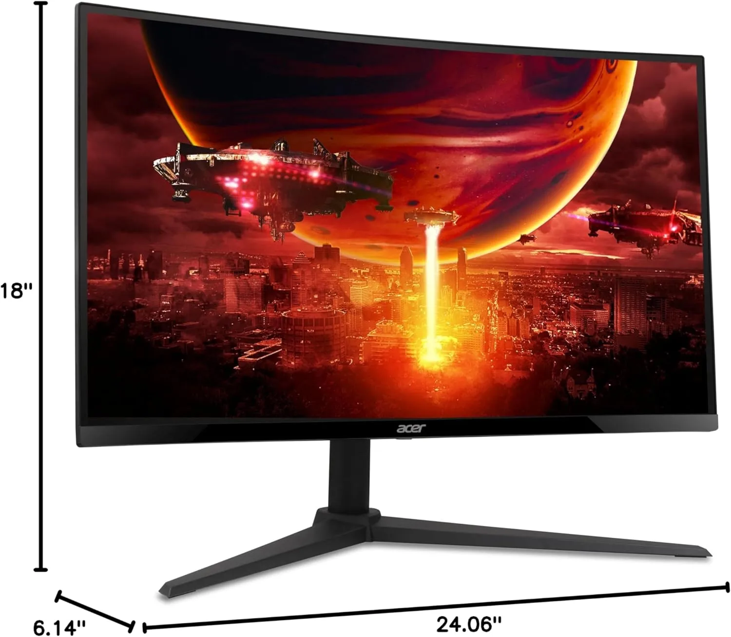 acer Nitro 27 Inch 1500R Curved Zero-Frame Full HD (1920 x 1080) Gaming Monitor | AMD FreeSync Premium | Up to 280Hz Refresh | 1ms VRB | One Display Port 1.4 and Two HDMI 2.0 Ports | XZ270