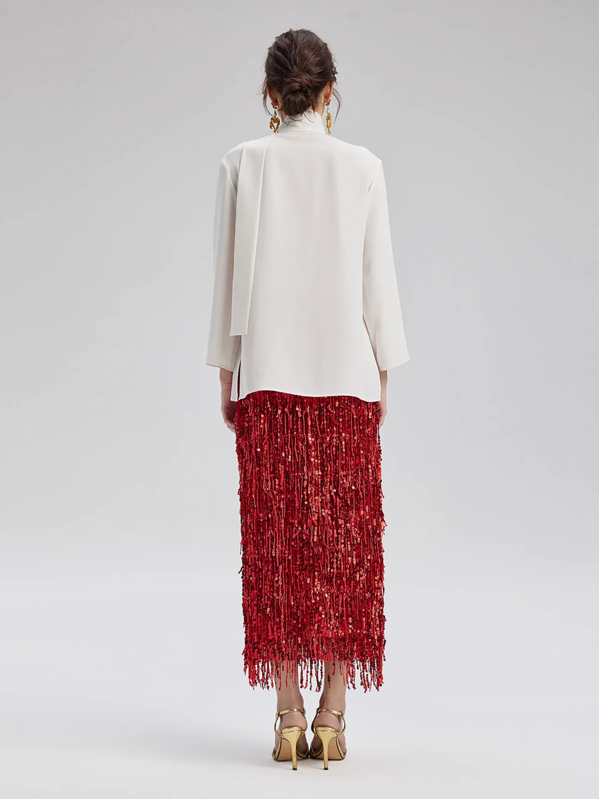 Acetate Coral Beading Tied Top