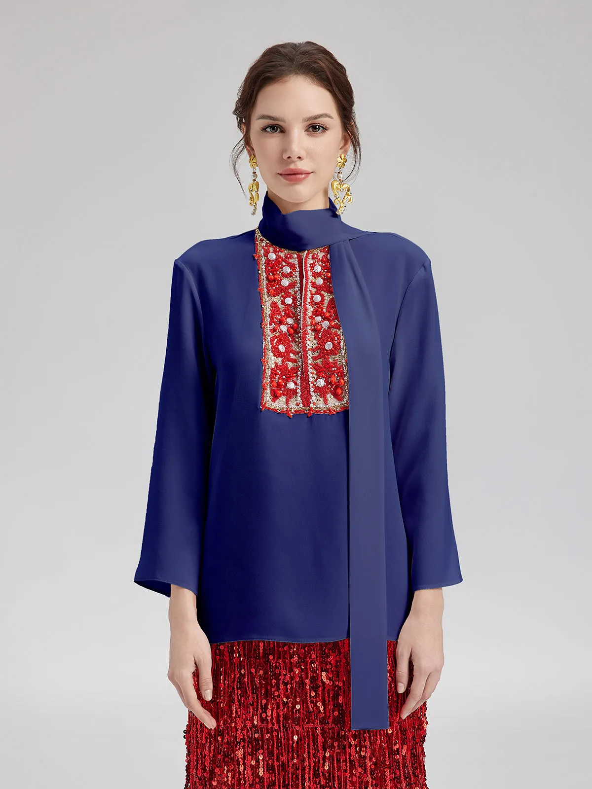 Acetate Coral Beading Tied Top