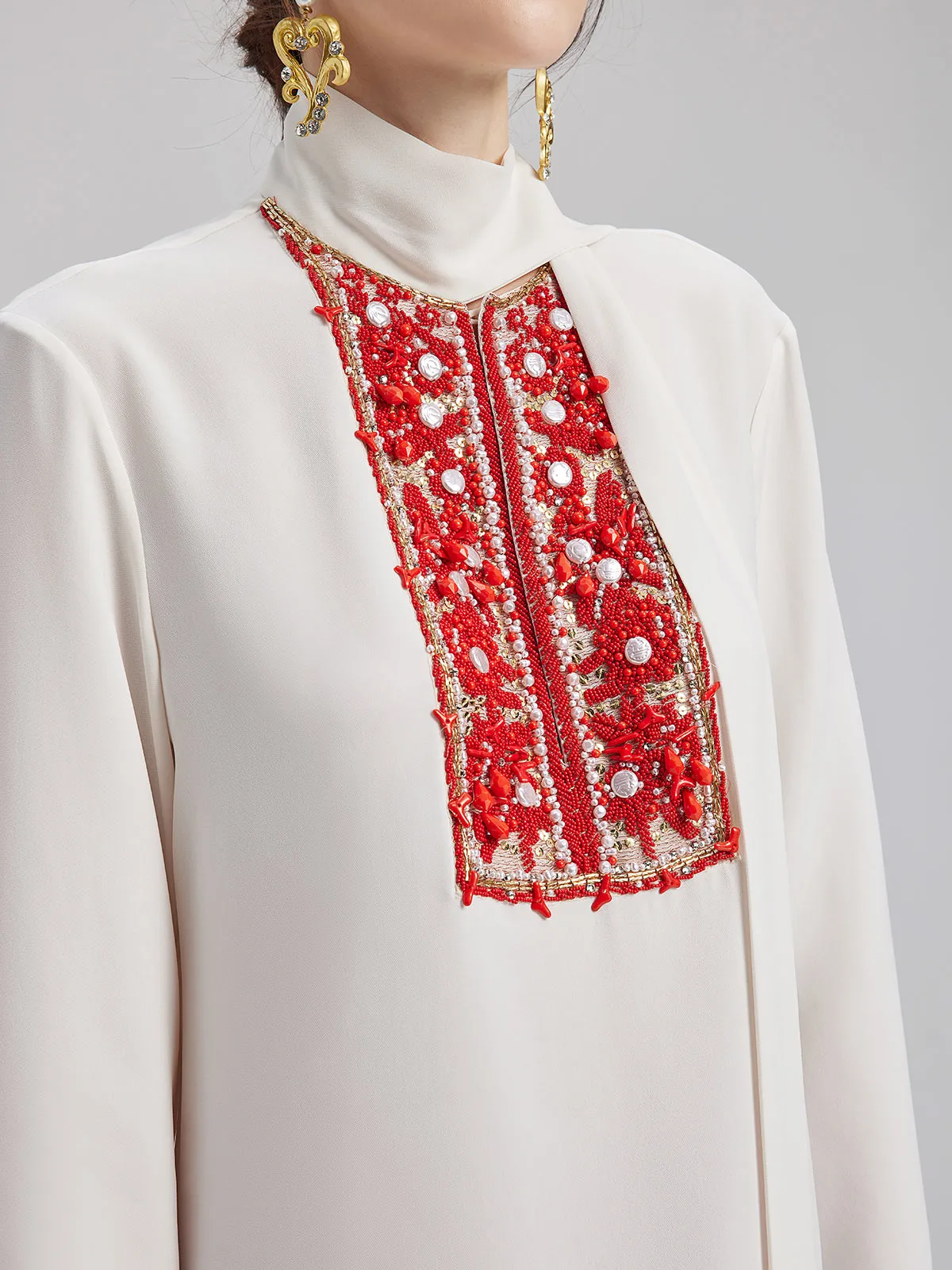 Acetate Coral Beading Tied Top