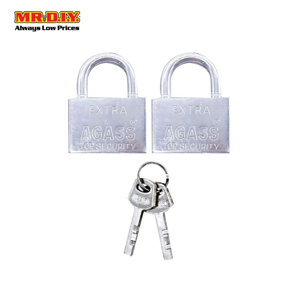 AGASS Safety Extra Chrome Plated Brass Padlock (2pcs x 50mm)