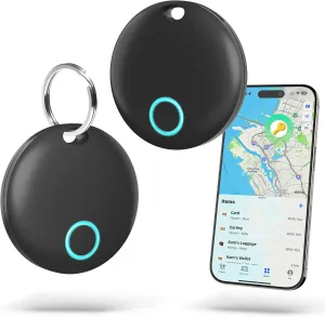 Air Tags-2 Pack GPS Tracker, Key Finder Bluetooth Luggage Tracker with Keychain, Works with Apple Find My (iOS Only), Item Locator for Key, Wallet, Suitcase, Bags, IP67 Waterproof, Battery Include
