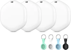 Air Tags-4 Pack,Item Finder with Waterproof Case, Works with Apple Find My (Apple Devices only), Bluetooth Smart Tracker Tags for Luggage, Keys, Wallet, Pets, Backpack, Replaceable Battery