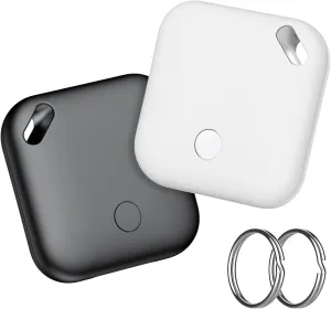 Air Tracker, Bluetooth Tracker Tag-2 Pack, Compatible with Apple Find My (iOS Only), Key, Luggage, Suitcase and Pet Item Finder, 90dB Beeping, IP67 Waterproof, Replaceable Battery, Worldwide Tracking