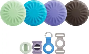 ANNNWZZD Air Tags-4 Pack Item Finders Work for Apple Find My APP(iOS Only) Tracker Tags for Keys, Luggage, Backpack etc,Waterproof Airtag Holder Keychain 4 PCS. (Not for Android)