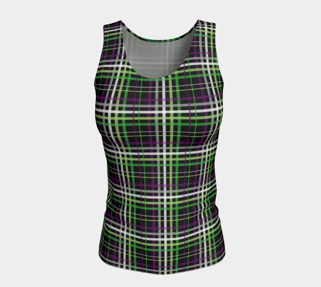 Aroace - V6 Plaid Fitted Tank (Long)
