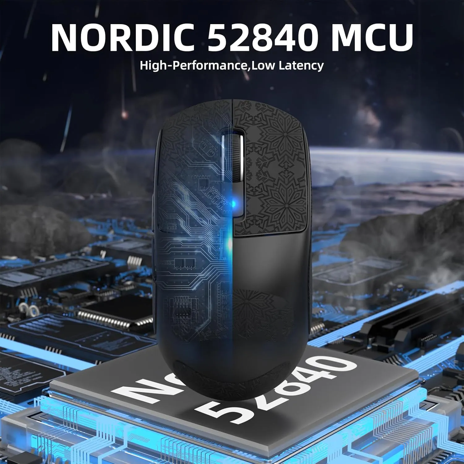 ATTACK SHARK R6PRO 39g Superlight Wireless Gaming Mouse,PixArt PAW3950MAX 42000 DPI,MCU Nodic 52840 Computer Mouse,8K Polling Rate Web Driver,BT/2.4Ghz/Wired Tri-Mode Mice with Coiled Cable-Black&Tape