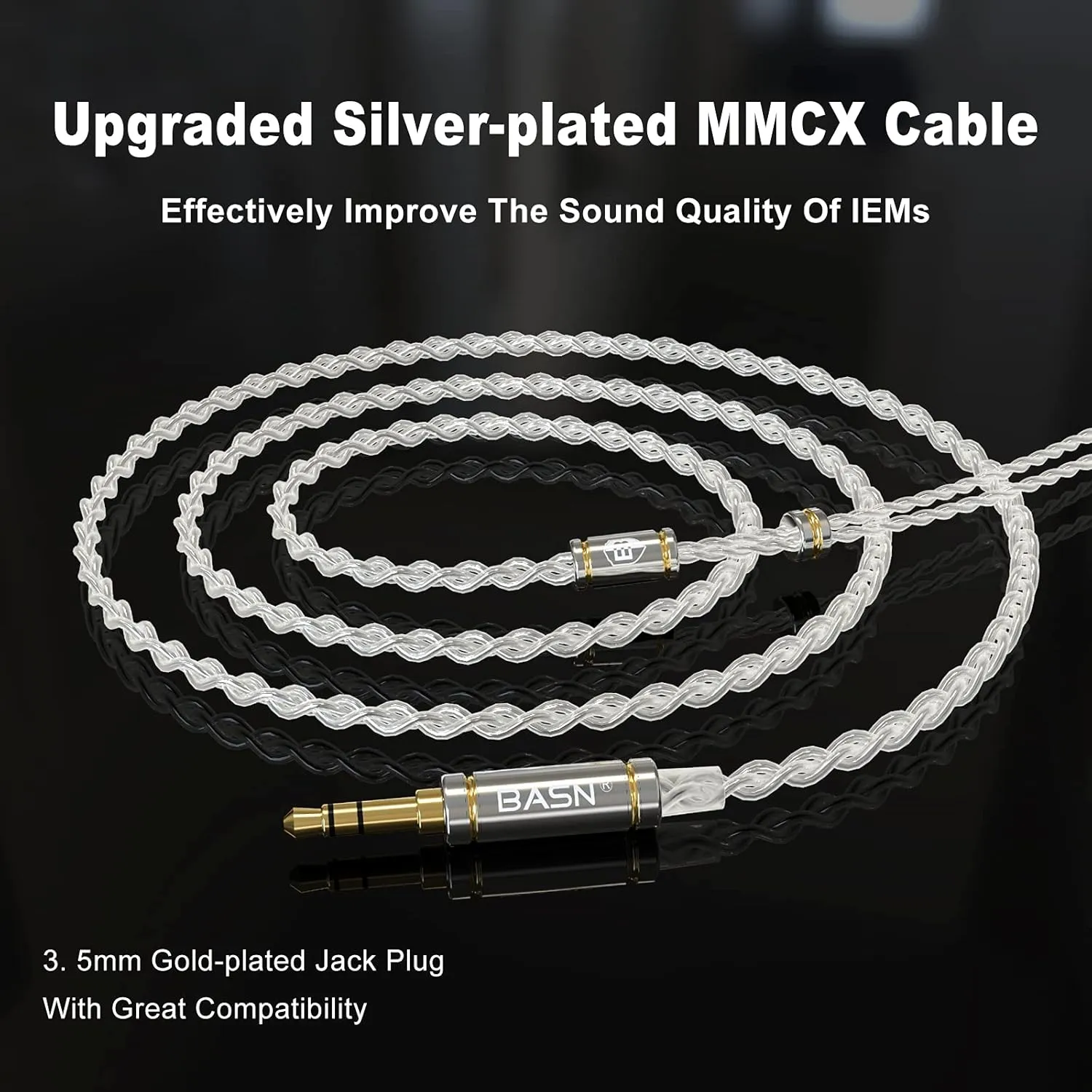BASN MMCX in-Ear Monitors with Sound Isolation, Triple Driver Musicians HiFi Stereo IEMs Headphones with Upgraded Detachable Cables (Forest Green)