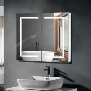 Bathroom Recess Lighted Mirror Medicine Cabinet