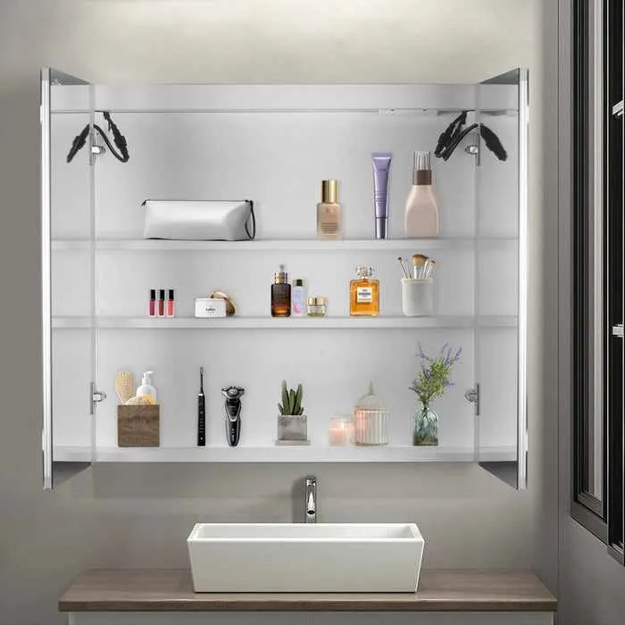 Bathroom Recess Lighted Mirror Medicine Cabinet