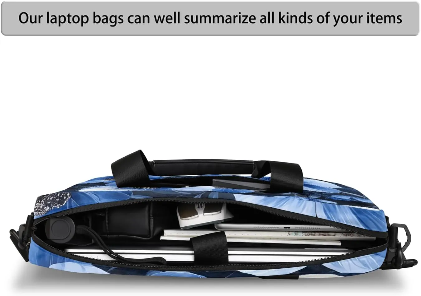 Blue Laptop Bag for 14 15 15.6 Inch, Waterproof Laptop Sleeve Case Computer Cover Carrying Bag Travel Work Briefcase Shoulder Bags