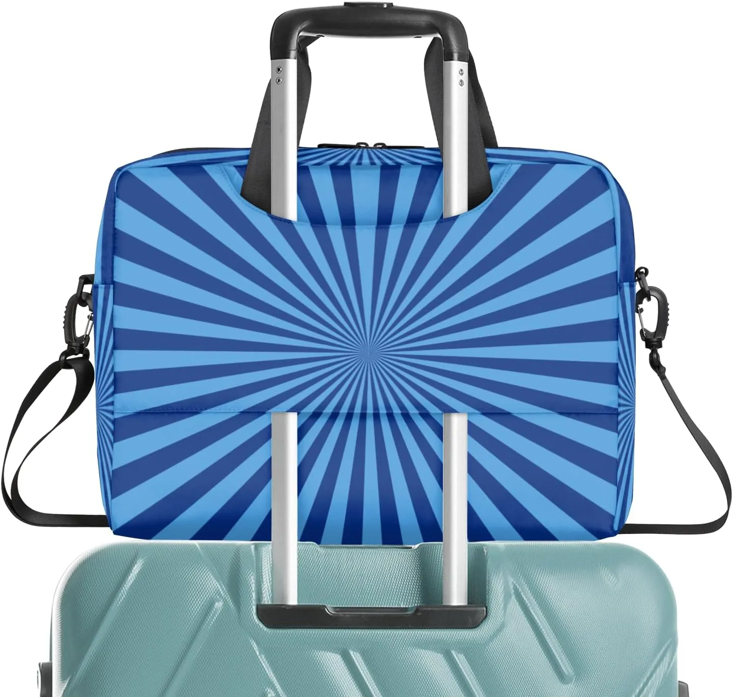 Blue Striped Laptop Sleeve Case 14 15 15.6 inch, Blue Striped Laptop Briefcase Shoulder Bag Waterproof Travel Computer Cover Carrying Bags