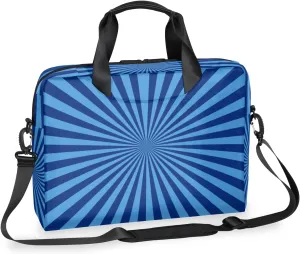 Blue Striped Laptop Sleeve Case 14 15 15.6 inch, Blue Striped Laptop Briefcase Shoulder Bag Waterproof Travel Computer Cover Carrying Bags
