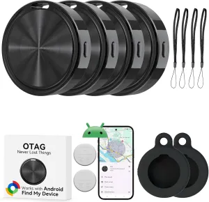 Bluetooth Tracker for Android 4Pack,Smart Tags for Android,Google Certified Keys Finder/Item Locator Woreks with Google's Find My Device App,Smart Tracking Tag for Luggage, BackpackONLY Android