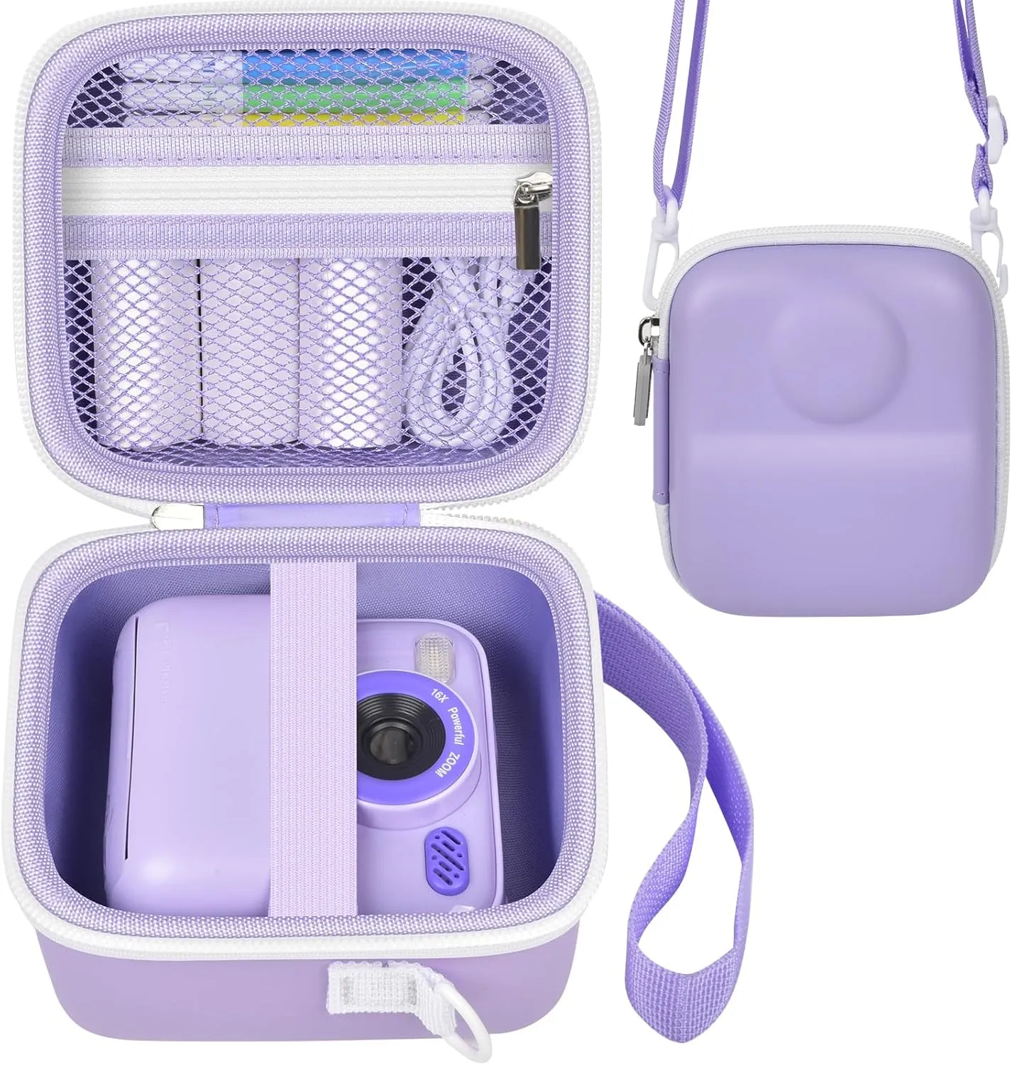 Boobowl Case for DUDUDRAGON/for Masterbee/for Cimizi Instant Camera, Kids Digital Cameras Storage as Christmas and Birthday Present for Print Papers, Colour Pen and Accessories (Bag Only)-Purple