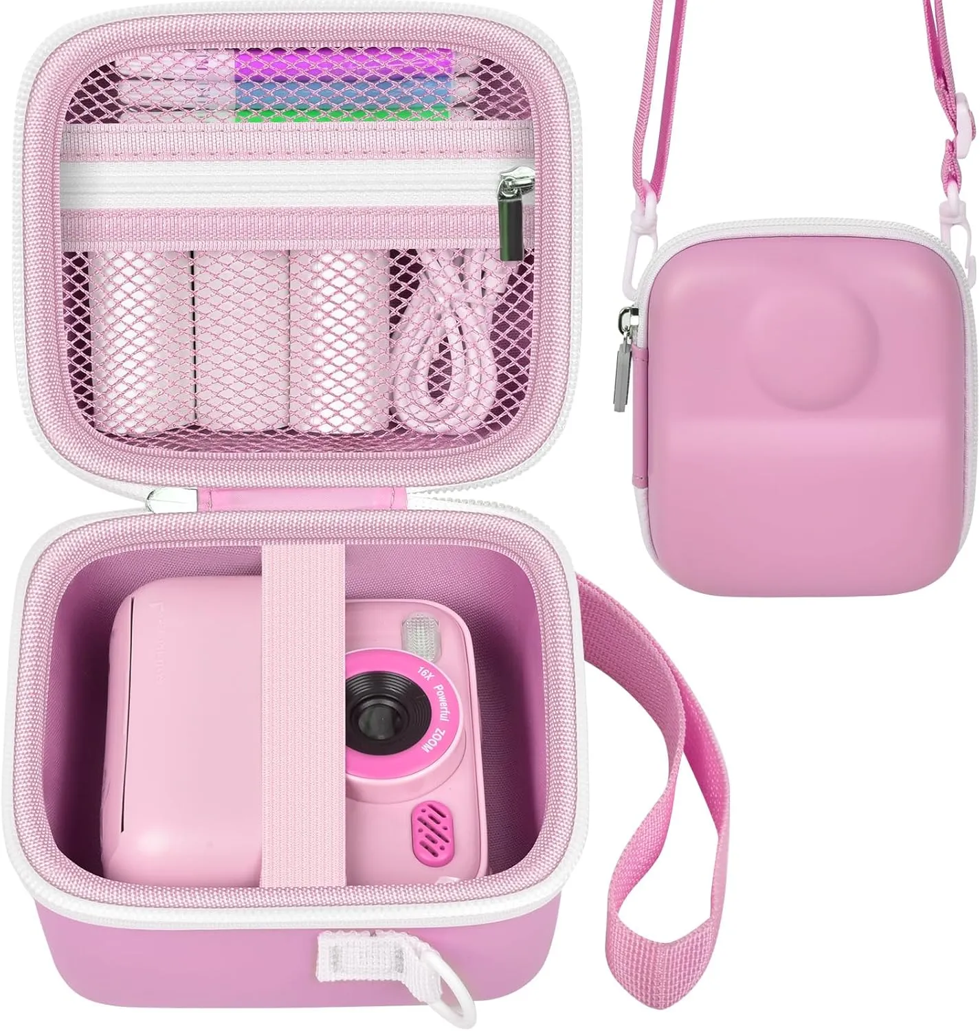 Boobowl Case for DUDUDRAGON/for Masterbee/for Cimizi Instant Print Camera, Kids Digital Cameras Storage as Christmas and Birthday Present for Print Papers, Colour Pen and Accessories (Bag Only)-Pink