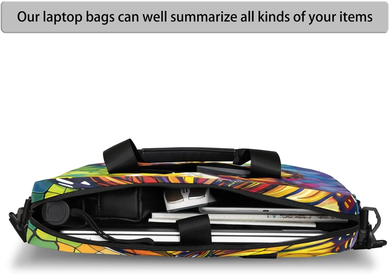 Butterfly Laptop Sleeve Case 14 15 15.6 inch, Butterfly Laptop Briefcase Shoulder Bag Waterproof Travel Computer Cover Carrying Bags