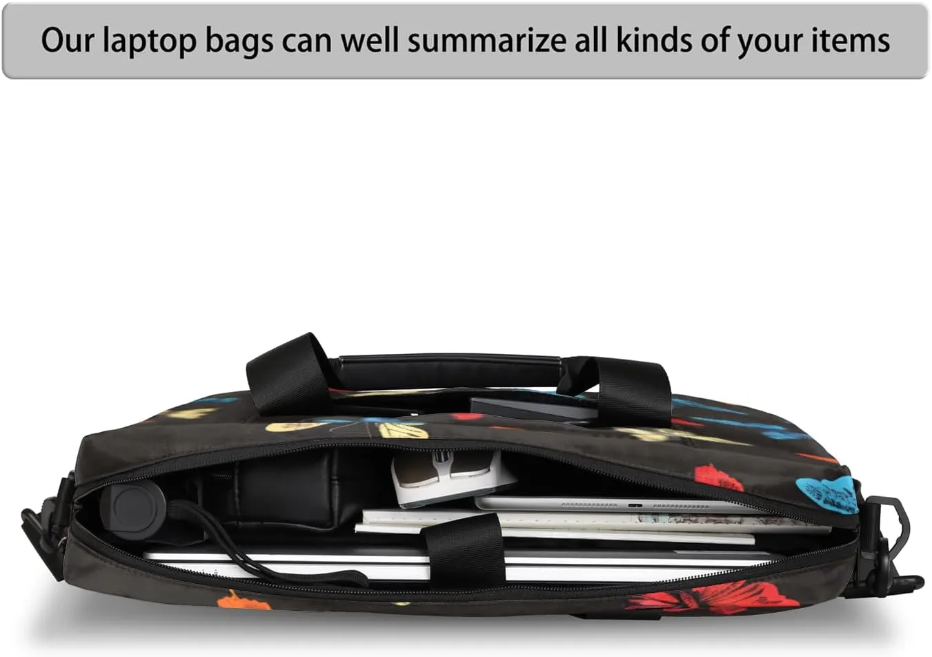 Butterflys Laptop Sleeve Case 14 15 15.6 inch, Butterflys Laptop Briefcase Shoulder Bag Waterproof Travel Computer Cover Carrying Bags