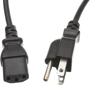 CableWholesale 6 feet Computer/Monitor Power Cord, C13 Female to NEMA 5-15P Male Plug, 3 Pin, 18 AWG, SVT, 10 Amp, C13 to Nema 5-15P Power Cable for PC/Monitor, Black