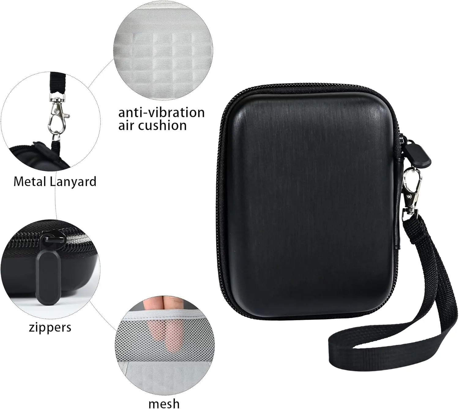 Camera Carrying Case for KODAK PIXPRO FZ55 /FZ45 16MP Digital Camera, For CAMKORY Digital Point and Shoot camera,Vlogging Camera Storage Holder Trave Bag,Hard Shell Camera Case,Black