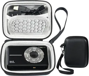 Camera Carrying Case for KODAK PIXPRO FZ55 /FZ45 16MP Digital Camera, For CAMKORY Digital Point and Shoot camera,Vlogging Camera Storage Holder Trave Bag,Hard Shell Camera Case,Black