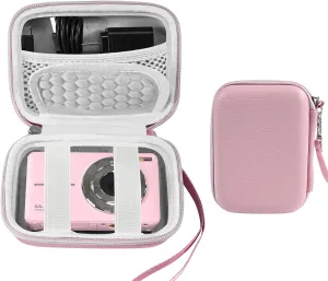 Camera Carrying Case for KODAK PIXPRO FZ55 /FZ45 16MP Digital Camera, For CAMKORY Digital Point and Shoot camera,Vlogging Camera Storage Holder Trave Bag,Hard Shell Camera Case,Pink