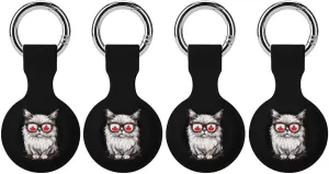 Canada Flag Canadian Cat Eyeglass Protective Case Compatible for Airtag Shockproof Case Cover with Keychain 4PCS