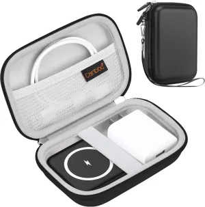 Canboc Hard Carrying Case for UCOMX Nano 3 in 1 Wireless Charger, Mesh Pocket fit USB Cable, Black(Case Only)