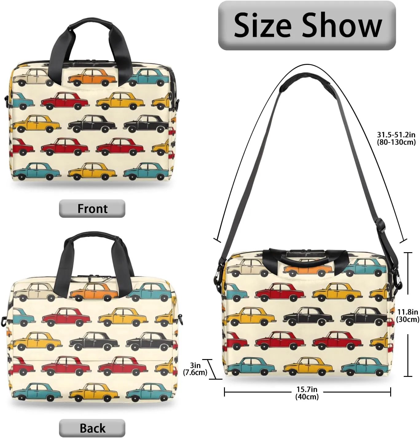 Cars Laptop Sleeve Case 14 15 15.6 inch, Cars Laptop Briefcase Shoulder Bag Waterproof Travel Computer Cover Carrying Bags