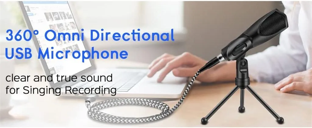 Condenser Recording Microphone with Tripod is Suitable for Computer Studio Microphone Vocal Game Streaming