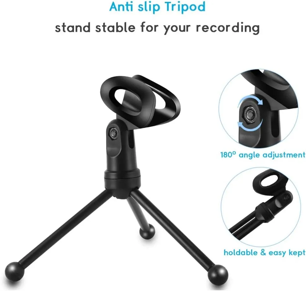 Condenser Recording Microphone with Tripod is Suitable for Computer Studio Microphone Vocal Game Streaming