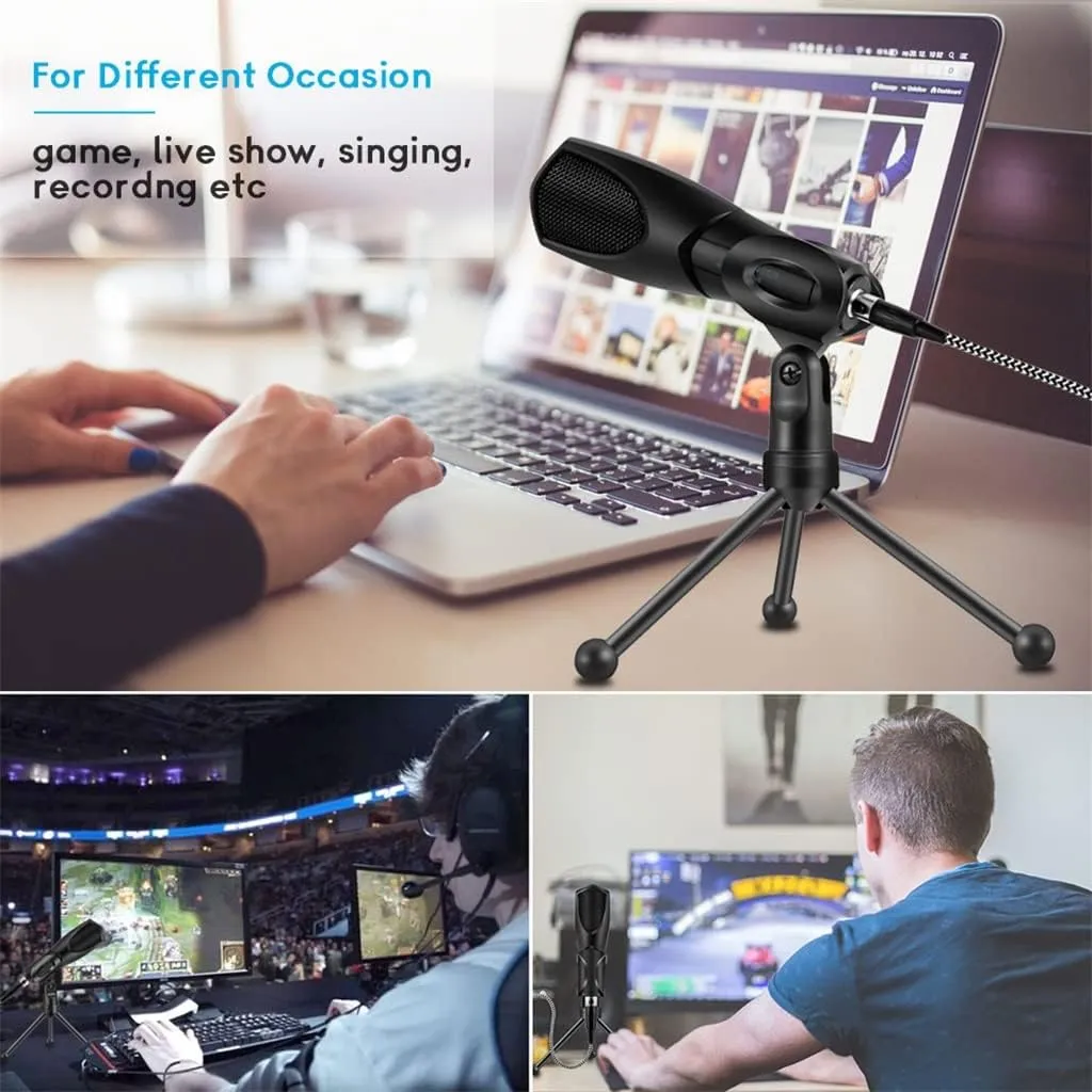 Condenser Recording Microphone with Tripod is Suitable for Computer Studio Microphone Vocal Game Streaming