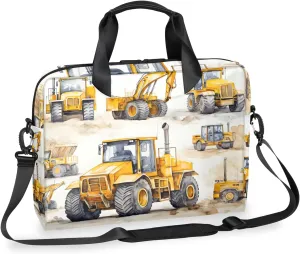 Construction Truck Excavator Laptop Bag 15.6 Inch Waterproof Laptop Sleeve Case with Shoulder Straps Computer Case Cover Slim Briefcase for Men and Women