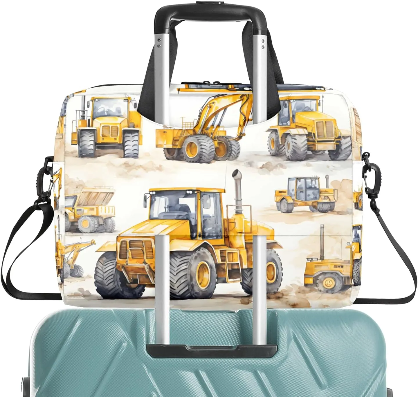 Construction Truck Excavator Laptop Bag 15.6 Inch Waterproof Laptop Sleeve Case with Shoulder Straps Computer Case Cover Slim Briefcase for Men and Women