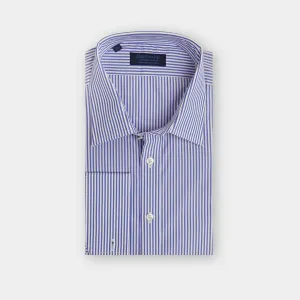 Contemporary Fit, Classic Collar, Double Cuff in Blue & White Medium Bengal