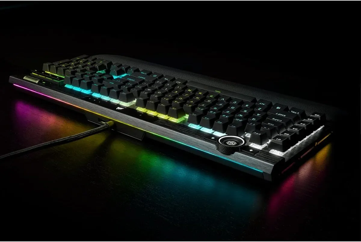 CORSAIR K100 RGB Mechanical Gaming Keyboard - CHERRY MX SPEED RGB Silver Keyswitches - PBT Double-Shot Keycaps - Elgato Stream Deck and iCUE Compatible - QWERTY NA Layout - Black
